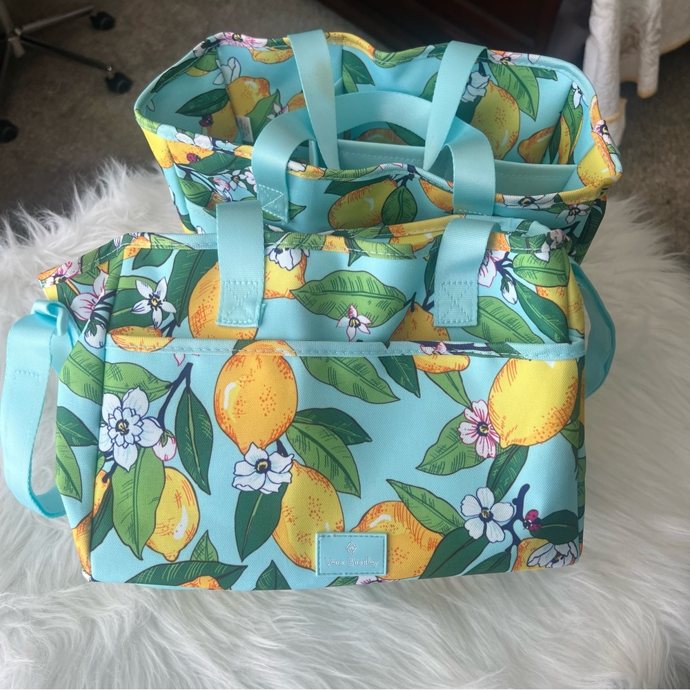 Lot of 2 Vera Bradley Lemon Grove Lighten Up Everything Organizer NWT and Used